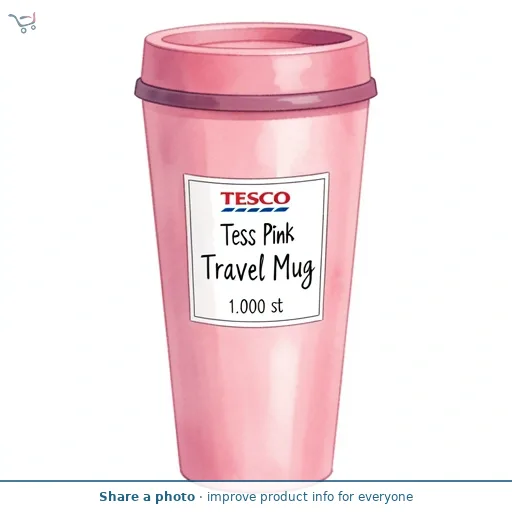 Tesco Pink Travel Mug 350ml