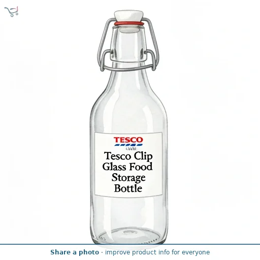 Tesco Clip Glass Food Storage Bottle 1L