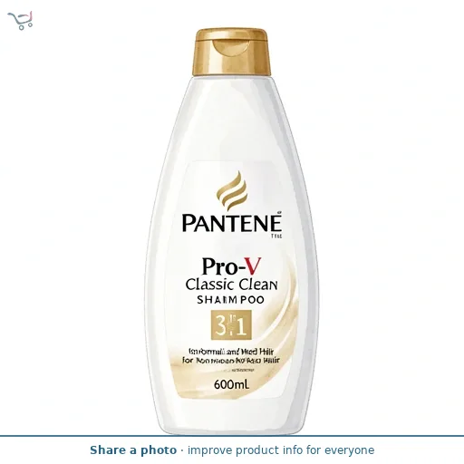 Pantene Pro-V Classic Clean 3 in 1 Shampoo 600ml for Normal and Mixed Hair
