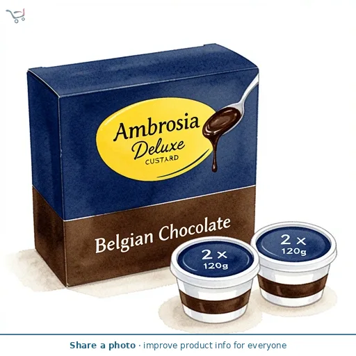 Ambrosia Deluxe Belgian Chocolate Custard Dessert Snack Pots 2 x 120g