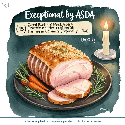 Exceptional by ASDA (15) Cured Rack of Pork with Truffle Butter & Parmesan Crumb (Typically 1.6kg)