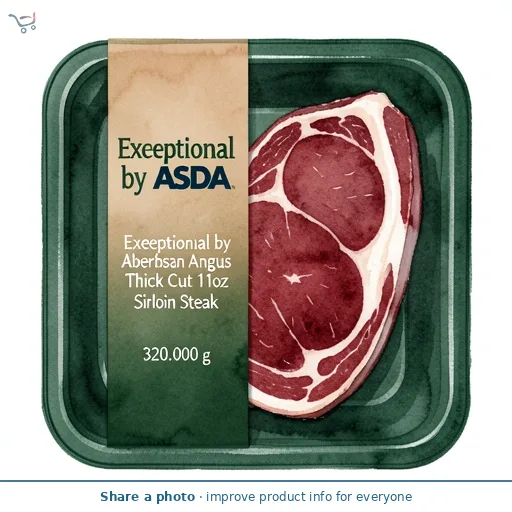 Exceptional by ASDA Exceptional by  Aberdeen Angus Thick Cut 11oz Sirloin Steak