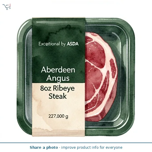 Exceptional by ASDA Aberdeen Angus 8oz Ribeye Steak 227g