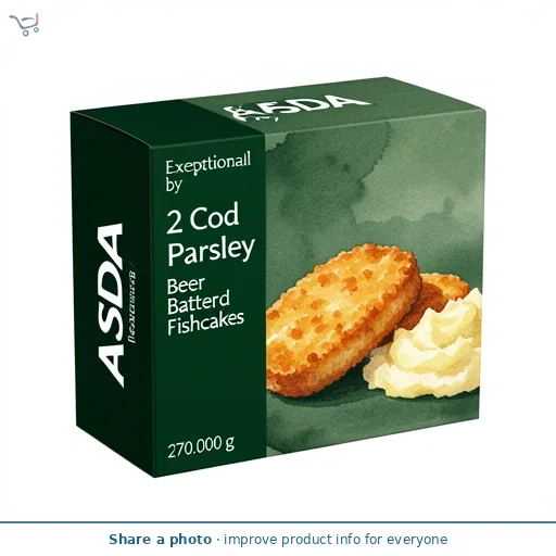 Exceptional by ASDA 2 Cod & Parsley Beer Battered Fishcakes 270g