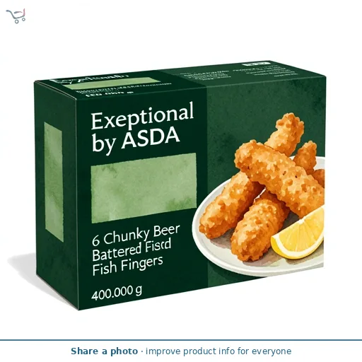 Exceptional by ASDA 6 Chunky Beer Battered Fish Fingers 400g
