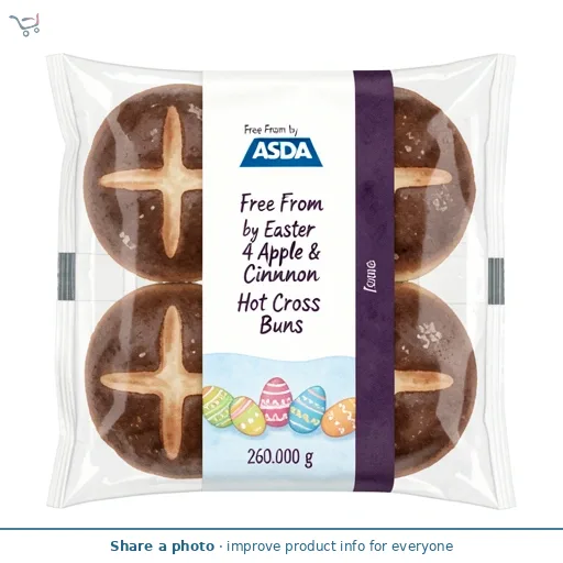 Free From by ASDA Free From by  Easter 4 Apple & Cinnamon Hot Cross Buns 260g