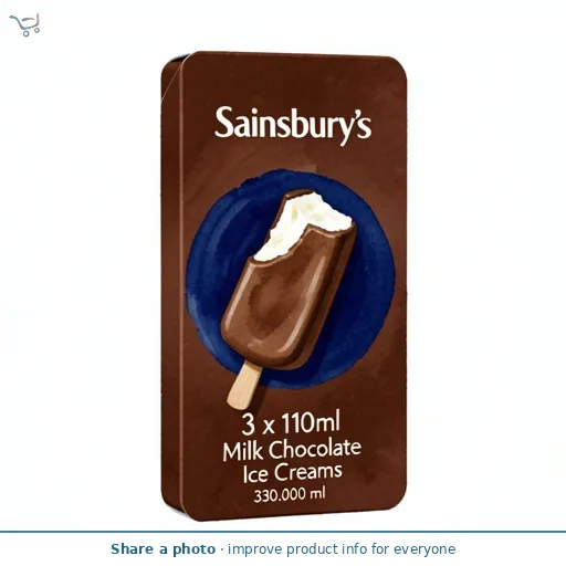 Sainsbury's 3 x 110ml Milk Chocolate Ice Creams