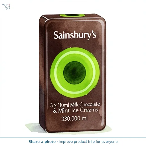 Sainsbury's 3 x 110ml Milk Chocolate & Mint Ice Creams