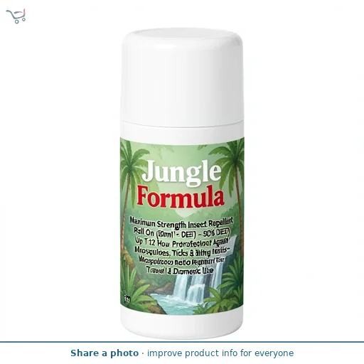 Jungle Formula Maximum Strength Insect Repellent Roll On (50ml - 50% DEET) - Up To 12 Hour Protection Against Mosquitoes, Ticks & Biting Insects - Mosquito Repellent For Travel & Domestic Use