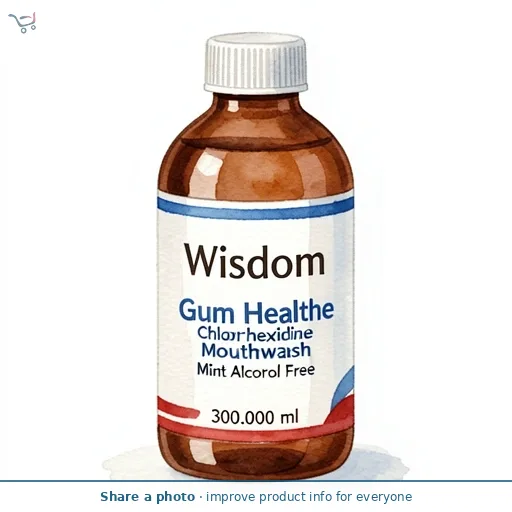 Wisdom Gum Health Chlorhexidine Mouthwash Mint Alcohol Free 300ml
