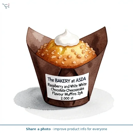 The BAKERY at ASDA Raspberry and White Chocolate Cheesecake Flavour Muffins 2pk