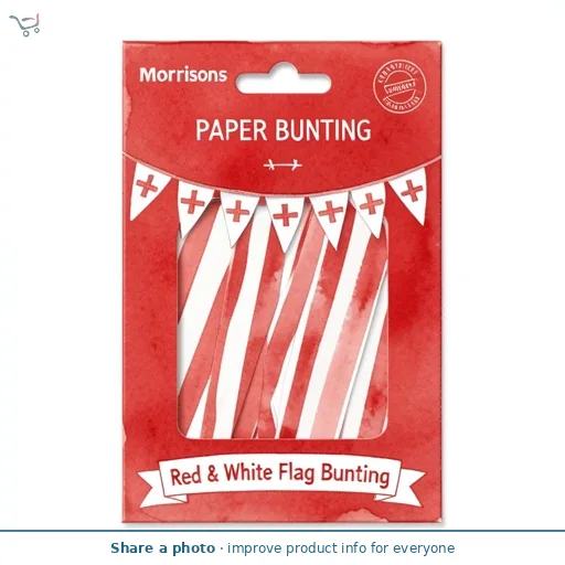 Morrisons Red & White Flag Bunting
