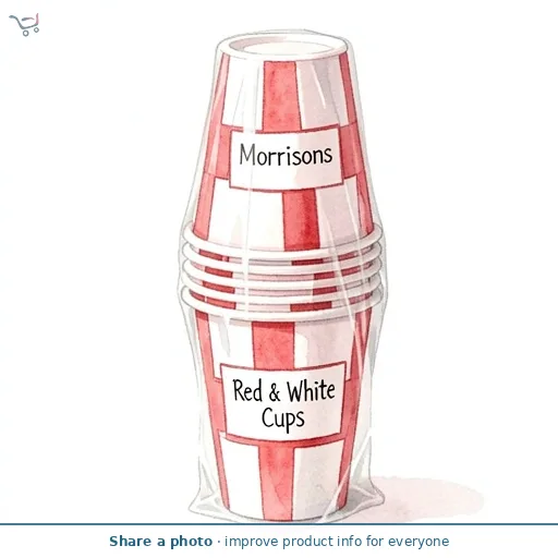 Morrisons Red & White Cups