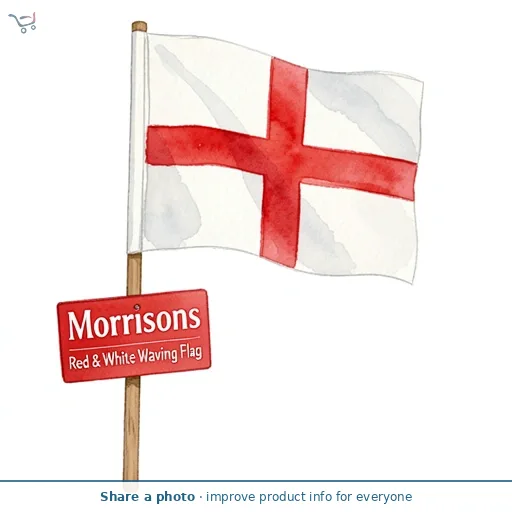 Morrisons Red & White Waving Flag