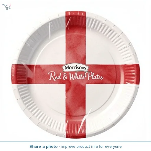 Morrisons Red & White Plates