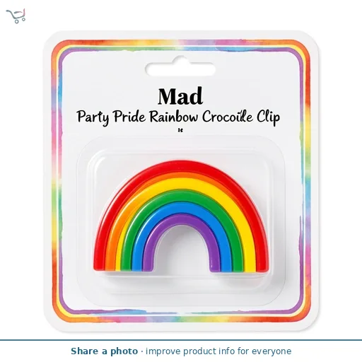 Mad Party Pride Rainbow Crocodile Clip