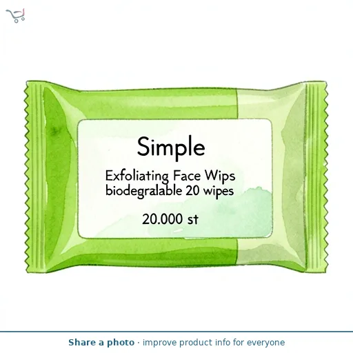 Simple Exfoliating Face Wipes biodegradable 20 wipes