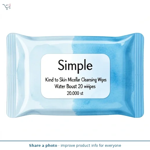 Simple Kind to Skin Water Boost Micellar Cleansing Wipes 20 wipes