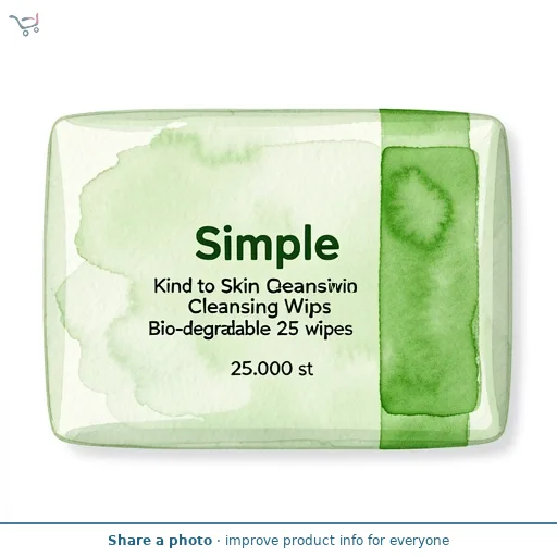 Simple Kind to Skin Cleansing Wipes Bio-degradable 25 wipes