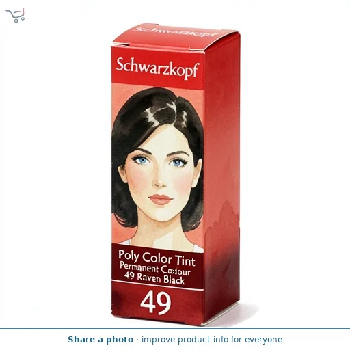 Schwarzkopf Poly Color Tint Permanent Cream Colour 49 Raven Black
