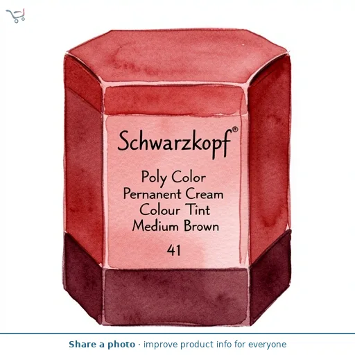 Schwarzkopf Poly Color Permanent Cream Colour Tint 41 Medium Brown