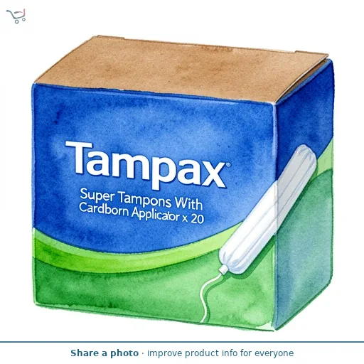 Tampax Super Tampons With Cardboard Applicator x 20