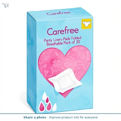 Carefree Panty Liners Pads Folded Breathable Pack of 20