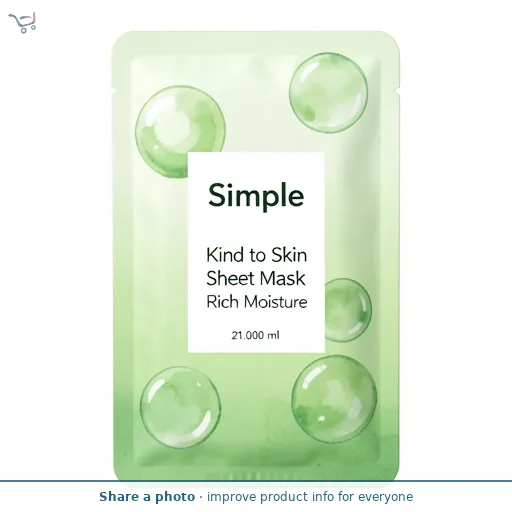 Simple Kind To Skin Rich Moisture Sheet Mask 21Ml