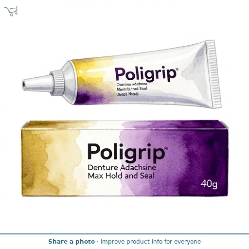 Poligrip Denture Adhesive, Max Hold and Seal, 40g