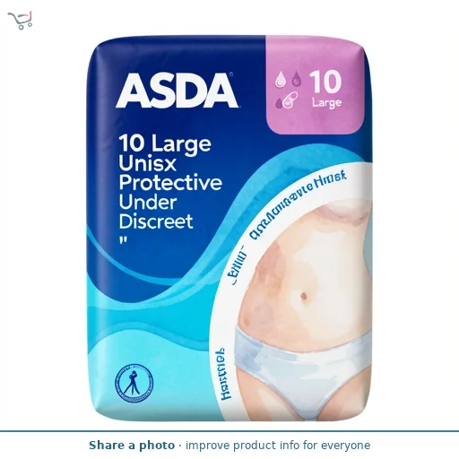 ASDA 10 Large Unisex Protective Underwear Discreet