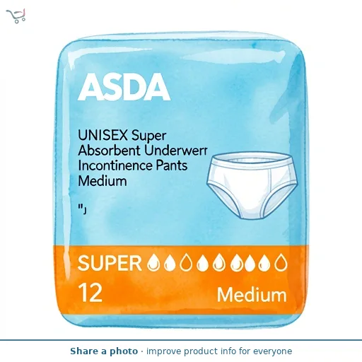 ASDA UNISEX Super Absorbent Underwear Incontinence Pants Medium