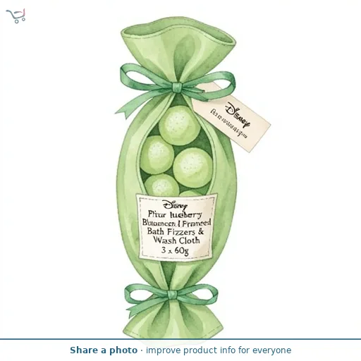 Disney Pixar Blueberry Fragranced Bath Fizzers & Wash Cloth 3 x 60g