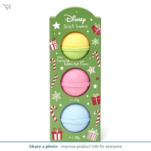 Disney Stitch Strawberry Fragranced Bubblin Bath Fizzers 4 x 20g