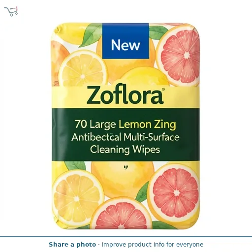 Zoflora 70 Large Lemon Zing Antibacterial Multi-Surface Cleaning Wipes