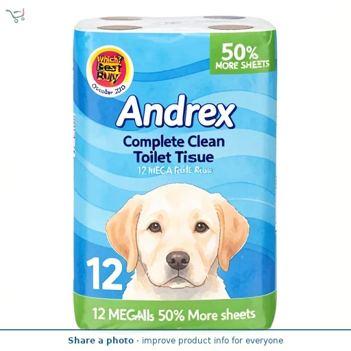 Andrex Complete Clean Toilet Tissue Mega Rolls 12 Pack