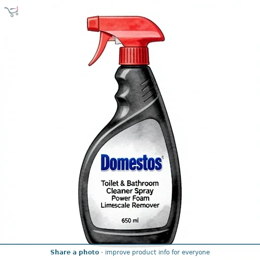 Domestos Power Foam Limescale Remover Toilet & Bathroom Cleaner Spray 650 ml