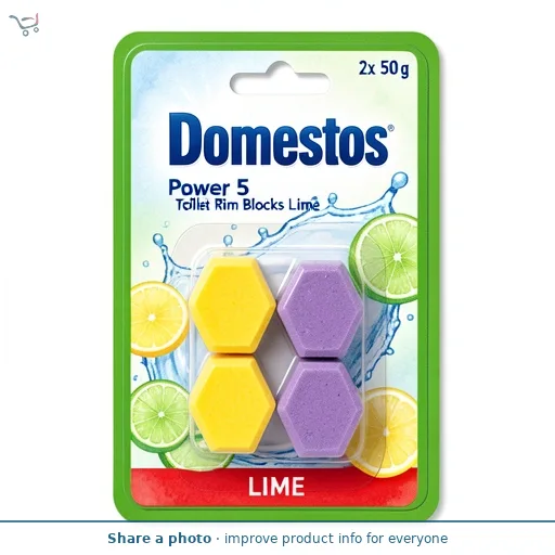 Domestos Power 5 Toilet Rim Block Freshener Lime 50g