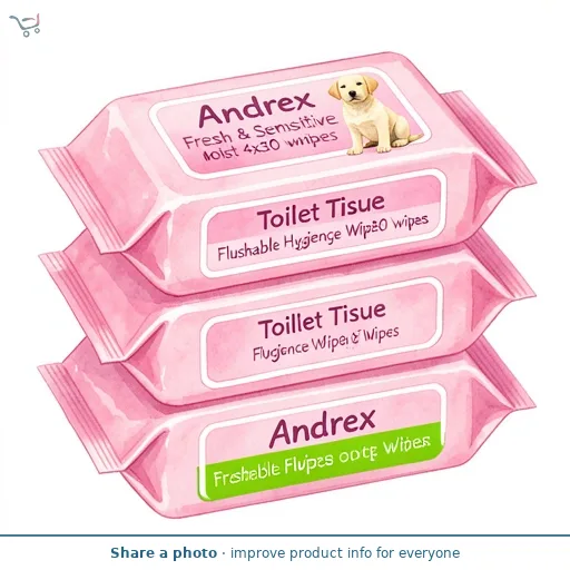 Andrex Fresh & Sensitive Moist Toilet Tissue Flushable Hygiene Wipes 4x30 wipes