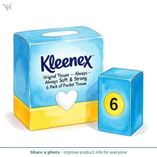Kleenex Original Tissues - Always Soft & Strong 6 Pack of Pocket Tissues