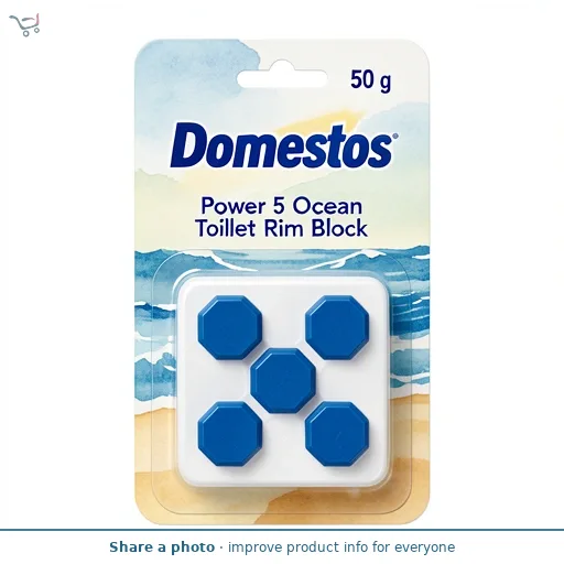 Domestos Power 5 Toilet Rim Block Freshener Ocean 50g