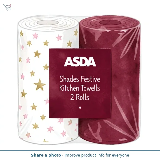 ASDA Shades Festive Kitchen Towels 2 Rolls