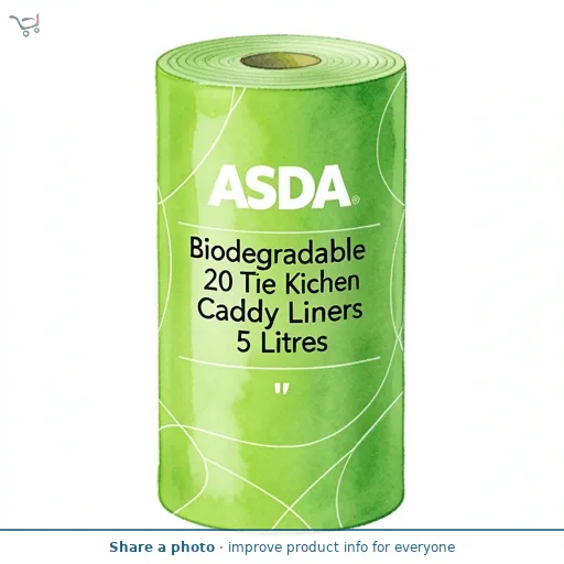 ASDA Biodegradable 20 Tie Top Kitchen Caddy Liners 5 Litres