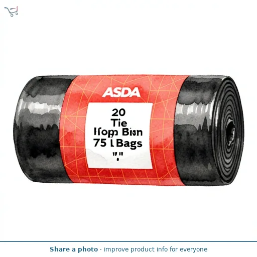ASDA 20 Tie Top Bin Bags 75 Litres