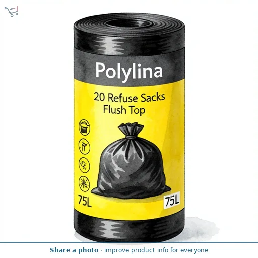 Polylina 20 Refuse Sacks Flush Top 75L