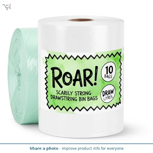 Roar 10 Drawstring Bin Bags 60 Litres