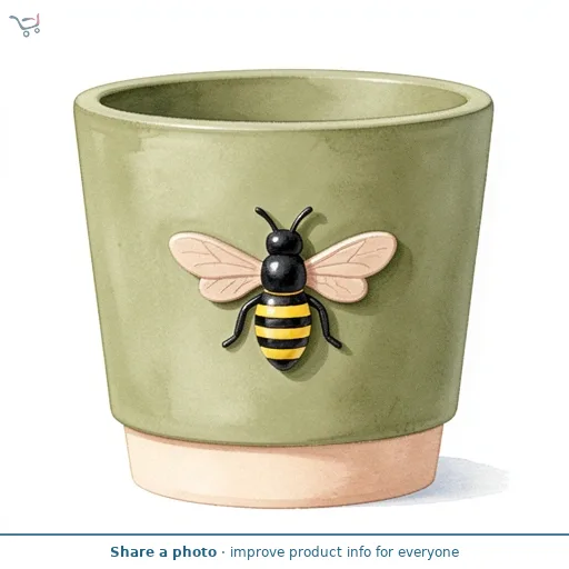 George Home Embossed Bee Plant Pot 13.3x14.2x12cm