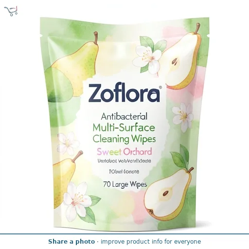 Zoflora Antibacterial Multi-Surface Cleaning Wipes Sweet Orchard 70 Large Wipes