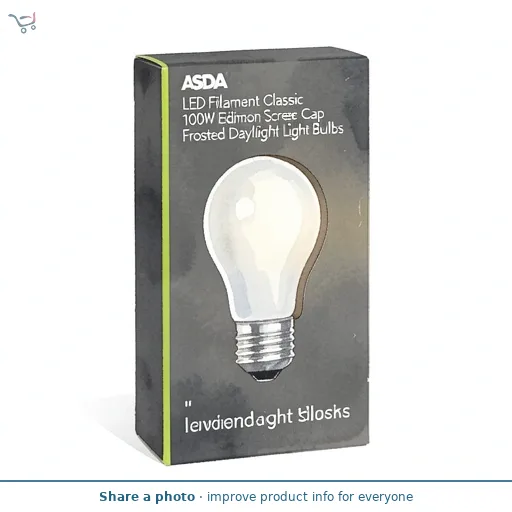 ASDA LED Filament Classic 100W Edison Screw Cap Frosted Daylight Light Bulbs