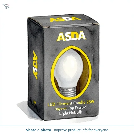 ASDA LED Filament Candle 25W Bayonet Cap Frosted Lightbulb
