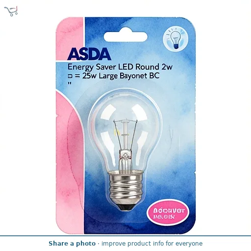 ASDA Energy Saver LED Round 2w = 25w Large Bayonet BC